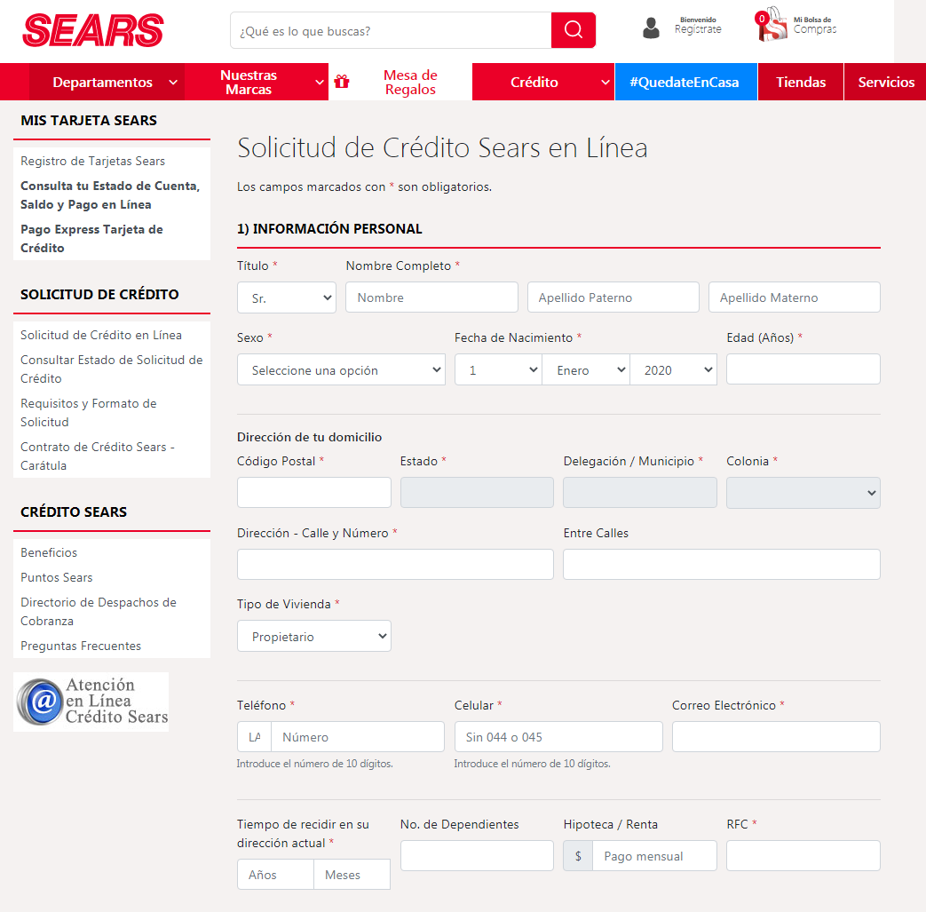 C:\Users\pc\Pictures\SEARS\Solicitud de Crédito Sears en Línea SEARS.png